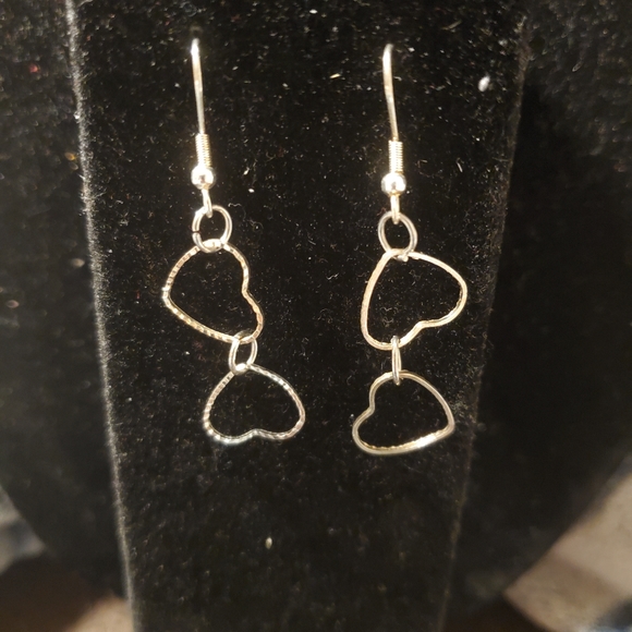 Double Heart Earrings - Picture 1 of 4